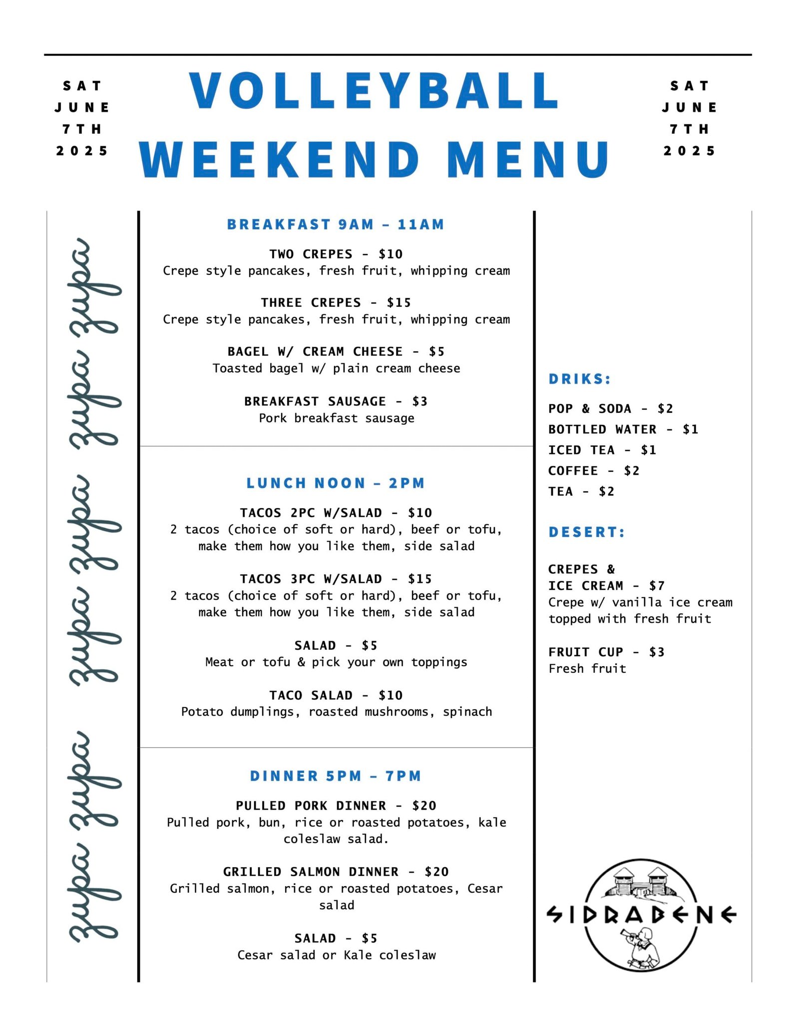 Bistro menu Bistro menu